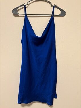 La Hearts Navy Blue Cowl Neck Slip Dress